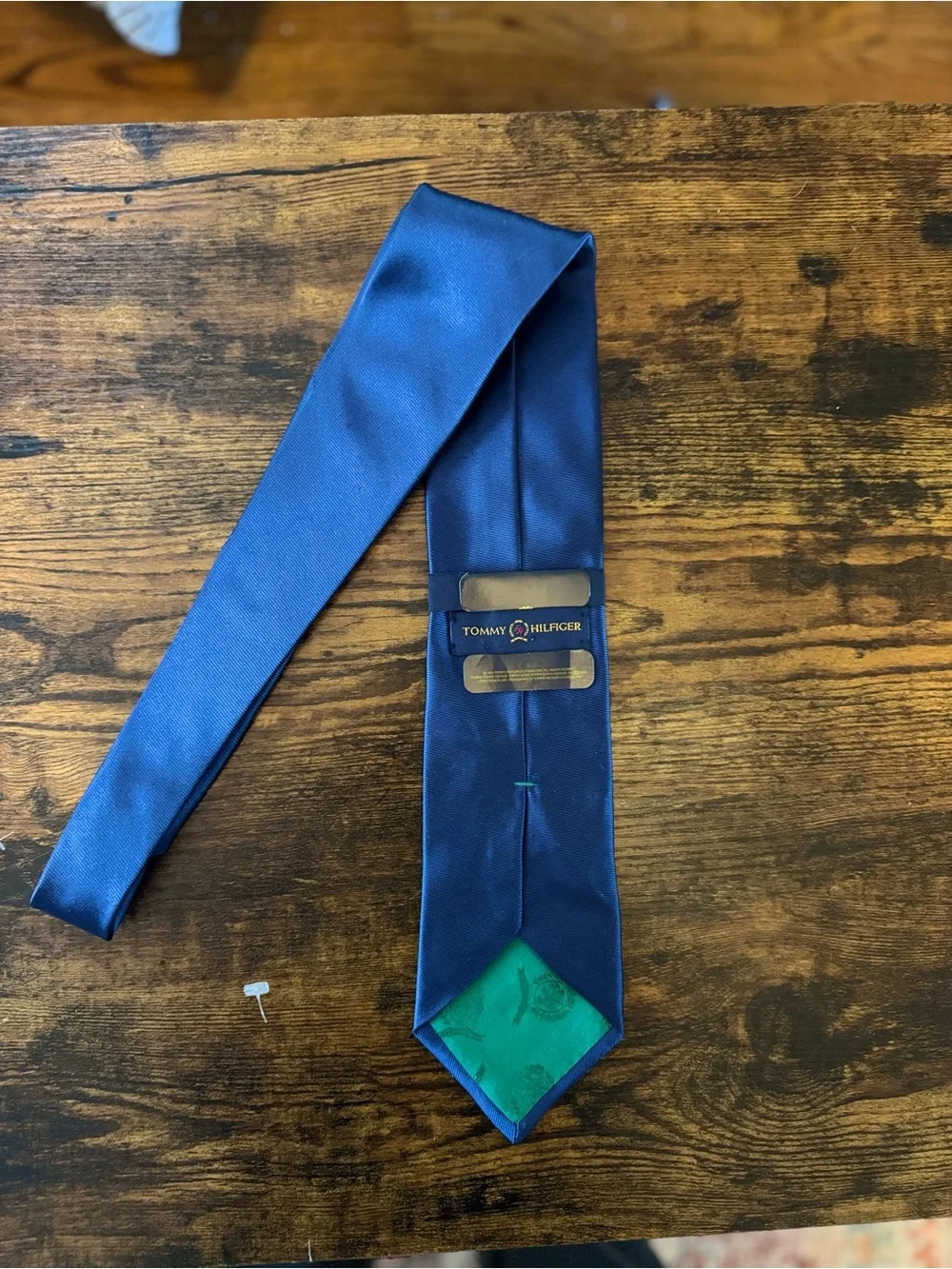 Tommy Hilfiger Men's Solid Blue Silk Tie -NWT